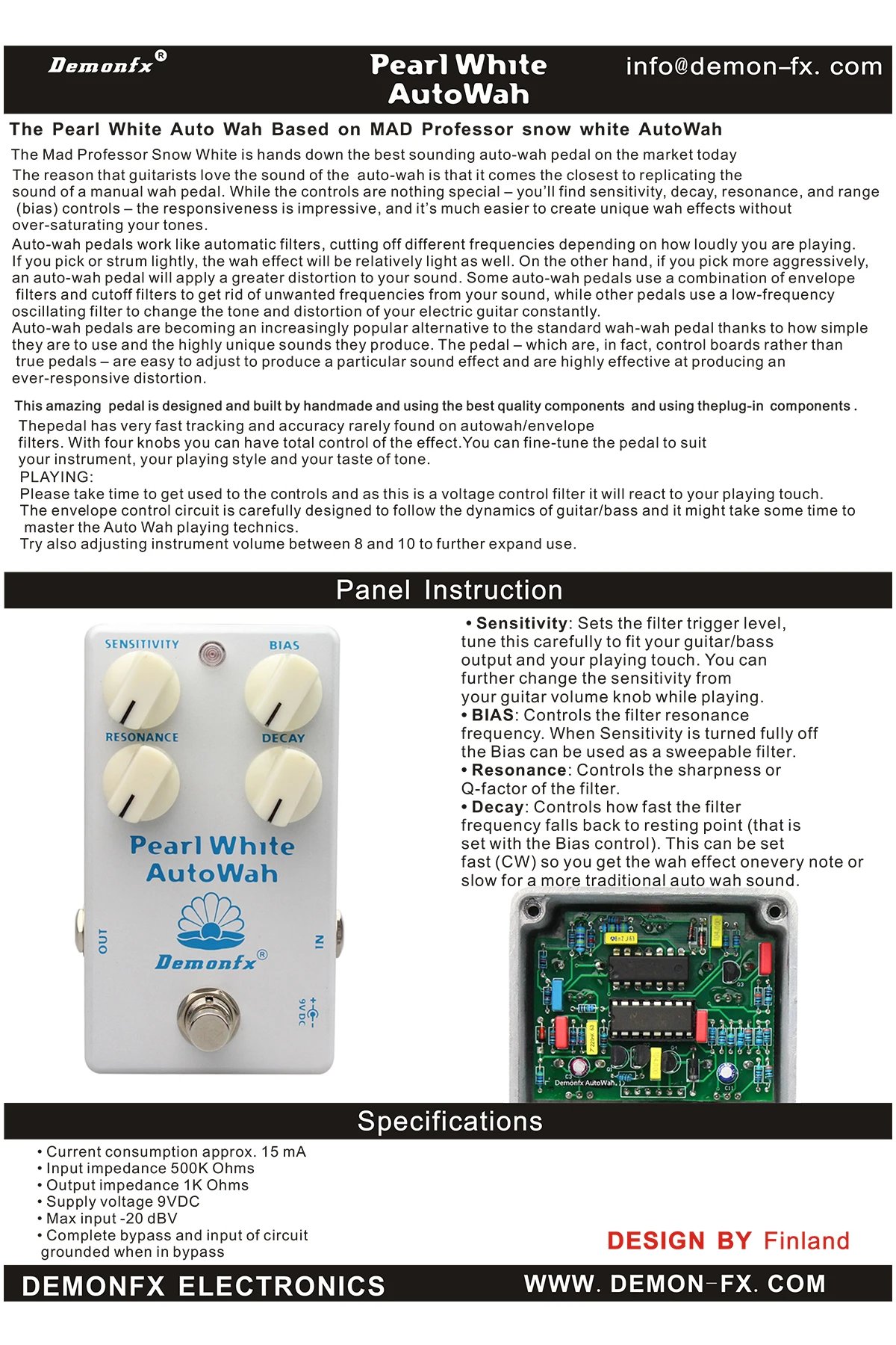 NEW Demonfx High Quality Guitar Bass Effect Pedal Overdrive Distortion Compressor Delay Chorus AutoWah Pedal