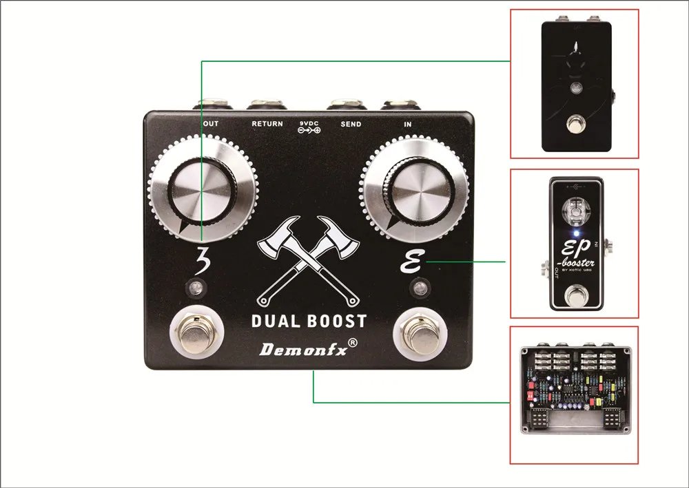 NEW Demonfx High Quality Guitar Bass Effect Pedal Overdrive Distortion Compressor Delay Chorus AutoWah Pedal