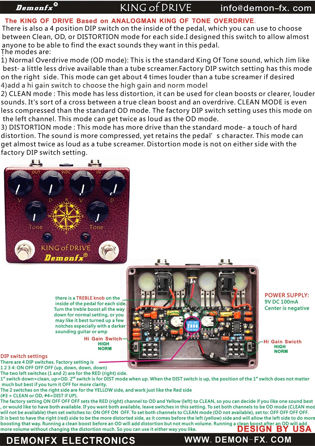 NEW Demonfx High Quality Guitar Bass Effect Pedal Overdrive Distortion Compressor Delay Chorus AutoWah Pedal