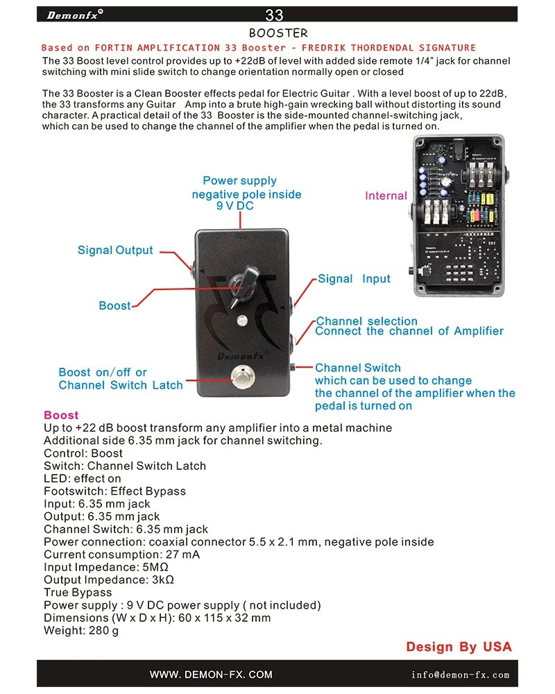 NEW Demonfx High Quality Guitar Bass Effect Pedal Overdrive Distortion Compressor Delay Chorus AutoWah Pedal