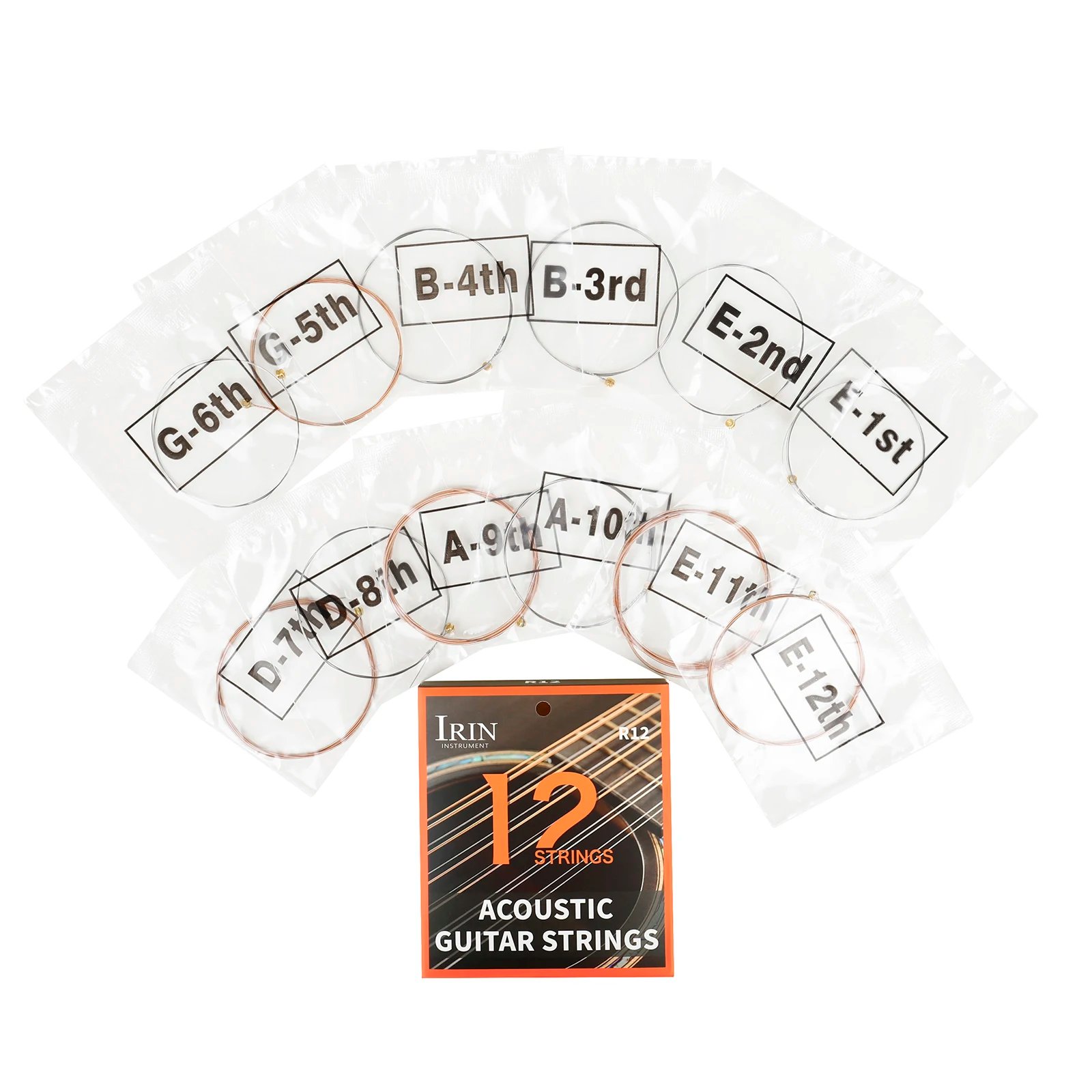 IRIN 12-Strings Acoustic Folk Guitar Strings Phosphor Bronze+PU Coating Musical Instrument Parts Accessories Guitarrra Strings IRIN 12-Strings Acoustic Folk Guitar Strings Phosphor Bronze+PU Coating Musical Instrument Parts Accessories Guitarrra Strings