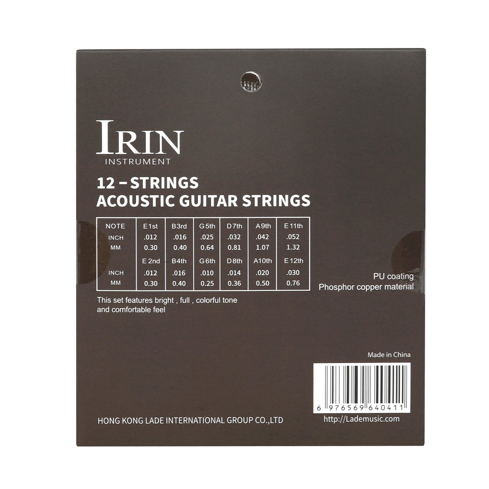 IRIN 12-Strings Acoustic Folk Guitar Strings Phosphor Bronze+PU Coating Musical Instrument Parts Accessories Guitarrra Strings IRIN 12-Strings Acoustic Folk Guitar Strings Phosphor Bronze+PU Coating Musical Instrument Parts Accessories Guitarrra Strings