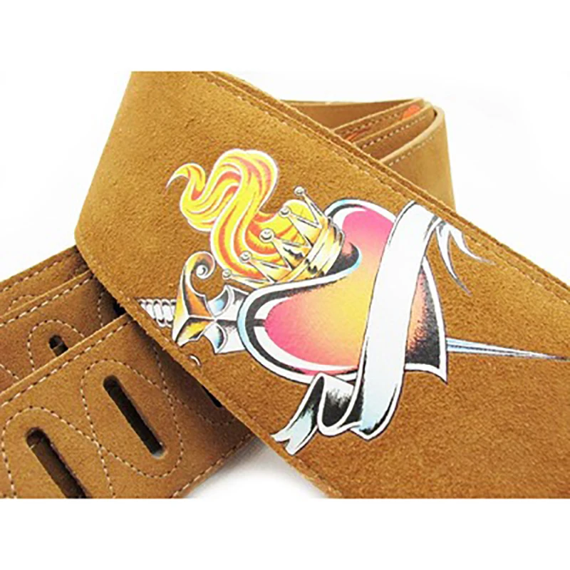 YUEKO Two Layer Leather Guitar Strap High Quality Strap For Acoustic Electric Bass Guitar Strap Guitar Accessories Guitar Part