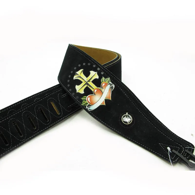 YUEKO Two Layer Leather Guitar Strap High Quality Strap For Acoustic Electric Bass Guitar Strap Guitar Accessories Guitar Part