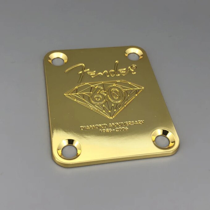 Custom Shop Diamond Electric Guitar Neck plate Chrome Gold with Screws For ST TL well - Image 3