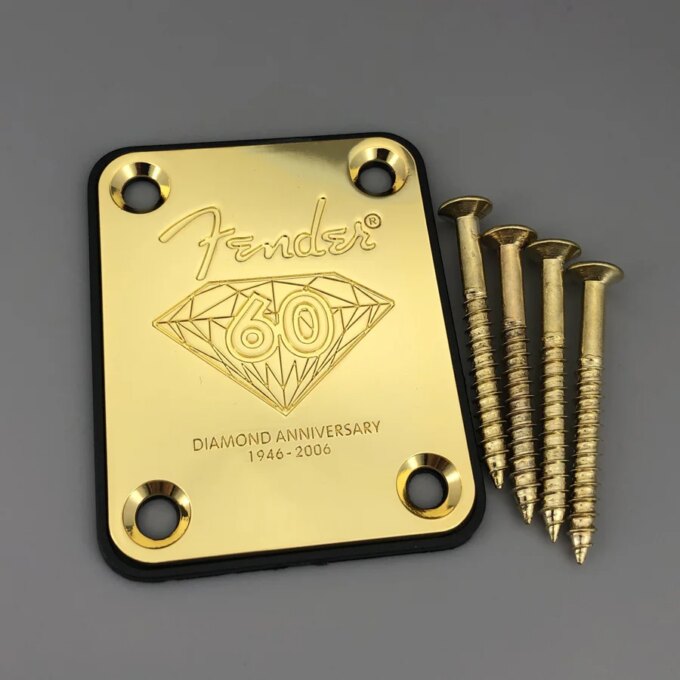 Custom Shop Diamond Electric Guitar Neck plate Chrome Gold with Screws For ST TL well - Image 2