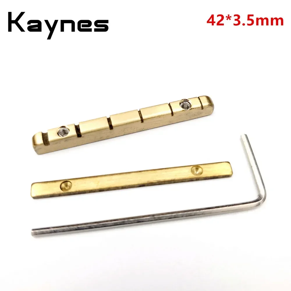 Adjustable Brass Nut Guitar Brass Bridge Nut 42mm Split Regulation Nut Replacement Parts For ST TL Electric Guitar