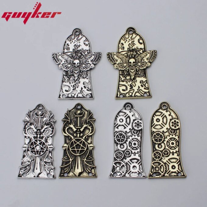 1 Pcs Guitar Head Cover 3 Holes Metal Guitar Truss Rod Cover For GIB LP Style Guitar Parts Ancient Silve/Gold