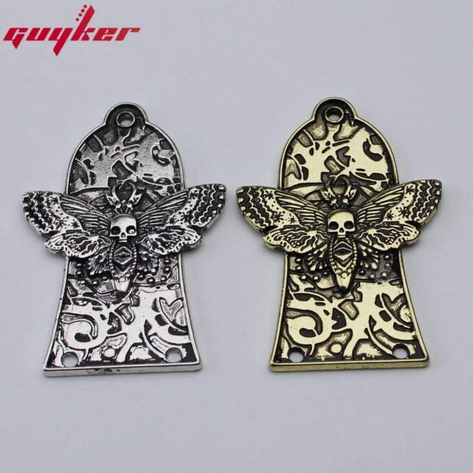 1 Pcs Guitar Head Cover 3 Holes Metal Guitar Truss Rod Cover For GIB LP Style Guitar Parts Ancient Silve/Gold - Image 3