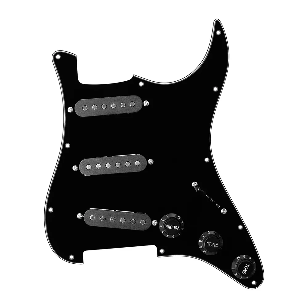 IRIN Electric Guitar Pickguard Pickups Loaded Prewired Black 11 Hole Single Coil Pickguard Pickups Parts for FD ST Style Guitar