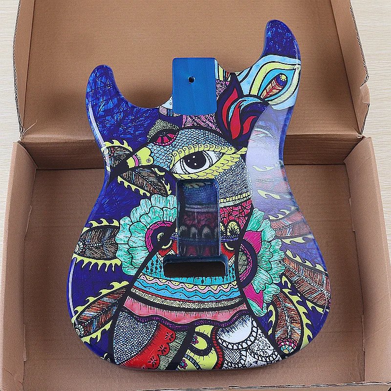 Pattern Customized Guitar Body Poplar Wood Bird Pattern Electric Guitar Parts Flaw Pattern Customized Guitar Body Poplar Wood Bird Pattern Electric Guitar Parts Flaw