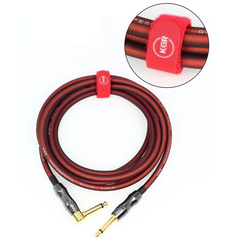 KGR 20AWG Electric Guitar Bass Audio Cable Connector Straight To Right Angle Plug Instrument Noise Reduction Shield Guitar Cable KGR 20AWG Electric Guitar Bass Audio Cable Connector Straight To Right Angle Plug Instrument Noise Reduction Shield Guitar Cable