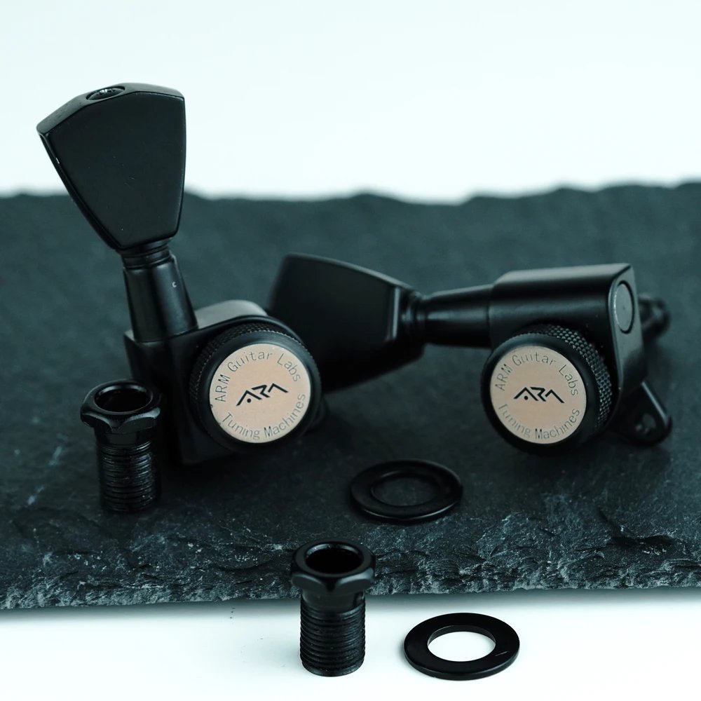 ARM Electric Guitar Metal Lock String Tuner Winder 3R3L ST TL SG LP Head DIY Chromium Black ARM Electric Guitar Metal Lock String Tuner Winder 3R3L ST TL SG LP Head DIY Chromium Black