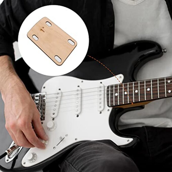 3Pcs Guitar Neck Shims, Solid Maple Wood Guitar Neck Shim Protection 0.25, 0.5 And 1 Degree Guitar Neck Plate Tool - Image 4