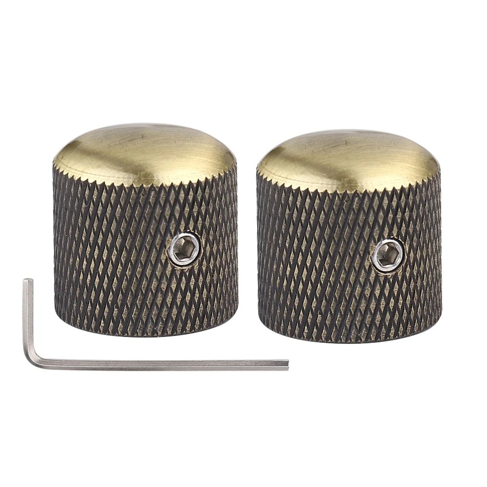 1pcs/2pcs Metal Dome Knobs Electric Bass Guitar Knobs Volume Tone Control Knobs with Wrench Bronze/BK/CR/GD/Black Nickel 1pcs/2pcs Metal Dome Knobs Electric Bass Guitar Knobs Volume Tone Control Knobs with Wrench Bronze/BK/CR/GD/Black Nickel