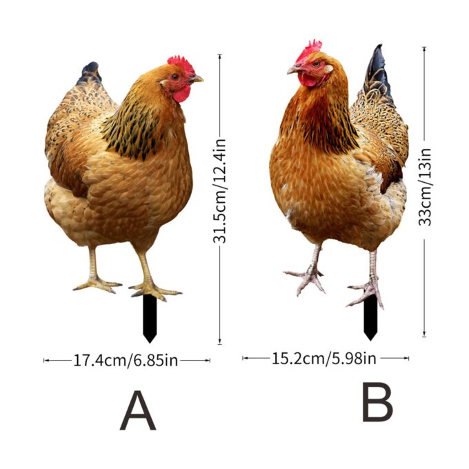 2D Garden Statue Chicken Stakes For Yard Decor Hen Figurine For Patio Backyard Home Outdoor Decoration Animals Sculptures - Image 4
