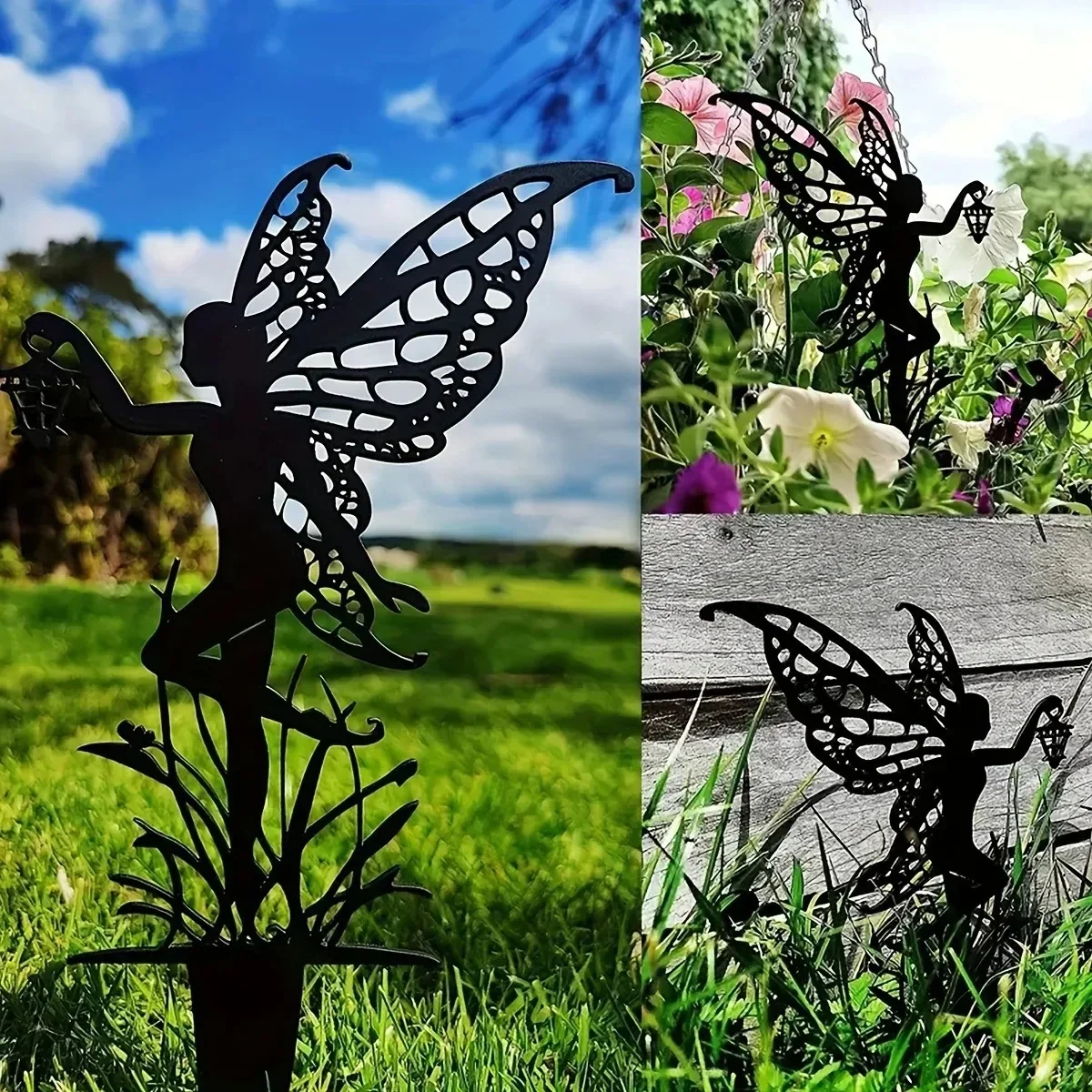 New Enchanted Fairy Garden Stake - Metal Flower Fairy Lawn Ornament Decorative Outdoor Yard Art for Patio And Garden 2025