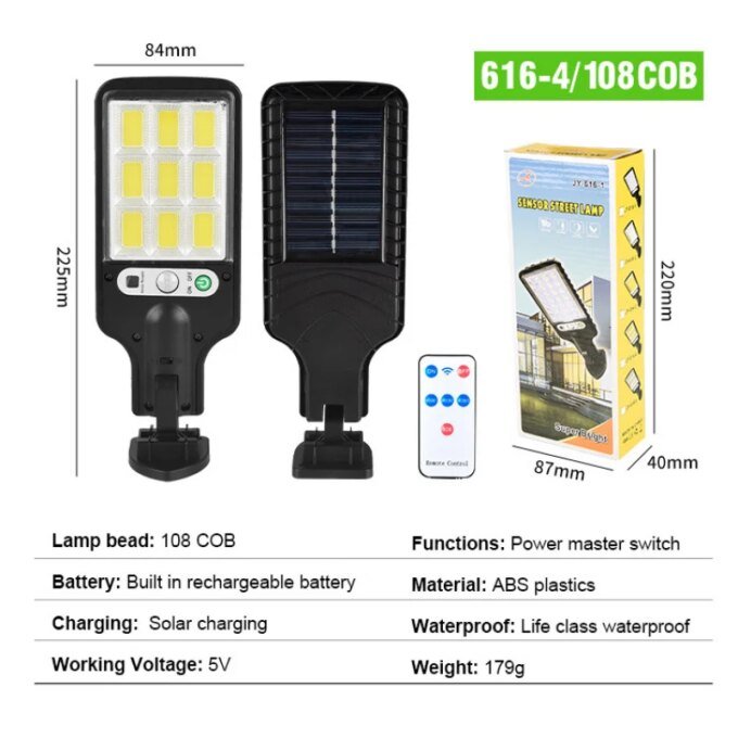 Solar garden lamp, outdoor wall lighting lamp, super bright human body sensor remote control waterproof small street lamp - Image 4