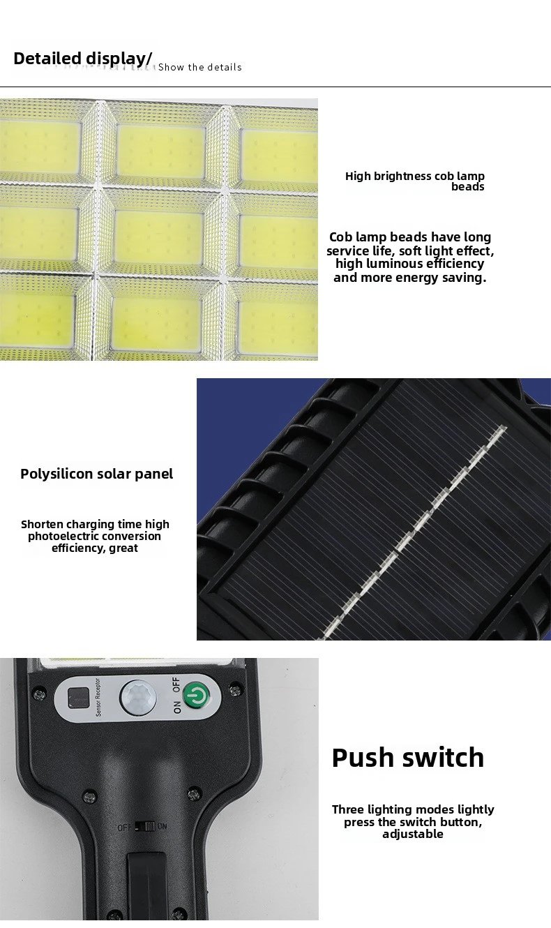 Solar garden lamp, outdoor wall lighting lamp, super bright human body sensor remote control waterproof small street lamp