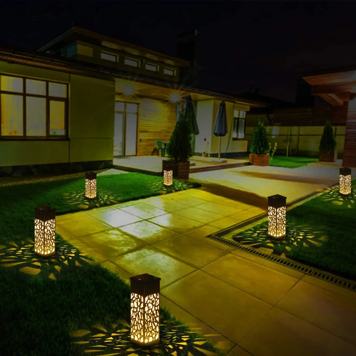 Solar Garden Light Outdoor Solar Hollow Lawn Lamp Decoration Lighting Waterproof For Pathway Yard Park Courtyard Sunpower