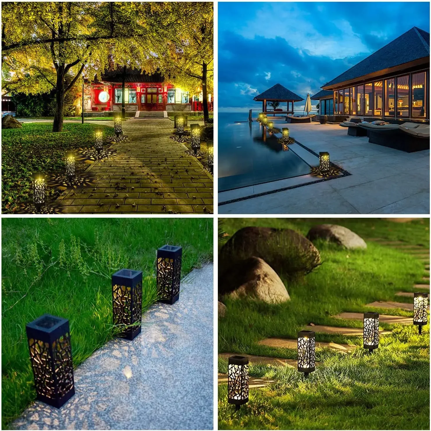 Solar Garden Light Outdoor Solar Hollow Lawn Lamp Decoration Lighting Waterproof For Pathway Yard Park Courtyard Sunpower