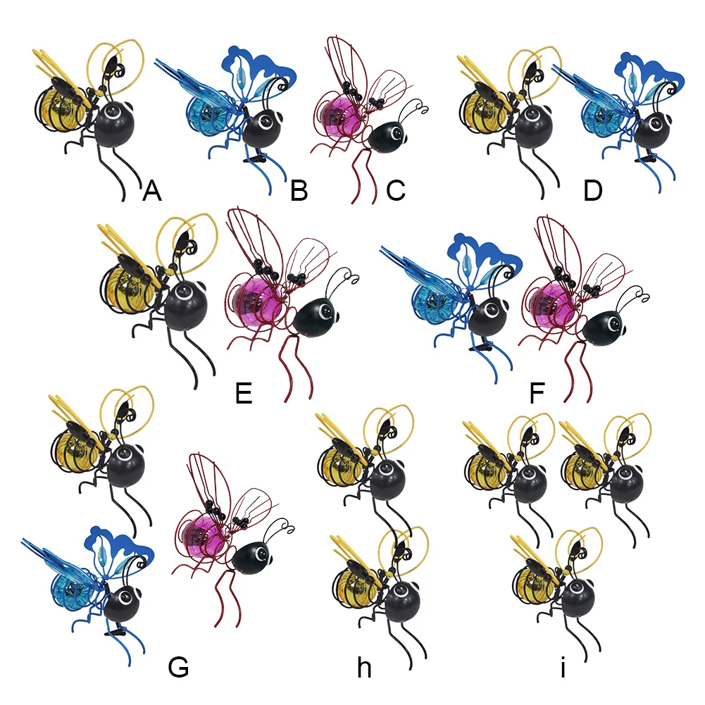 Solar-Powered Hanging Garden Light Decorative Outdoor Figurine Light Metal Flying Insect Hanging Lamp for Housewarming Gift