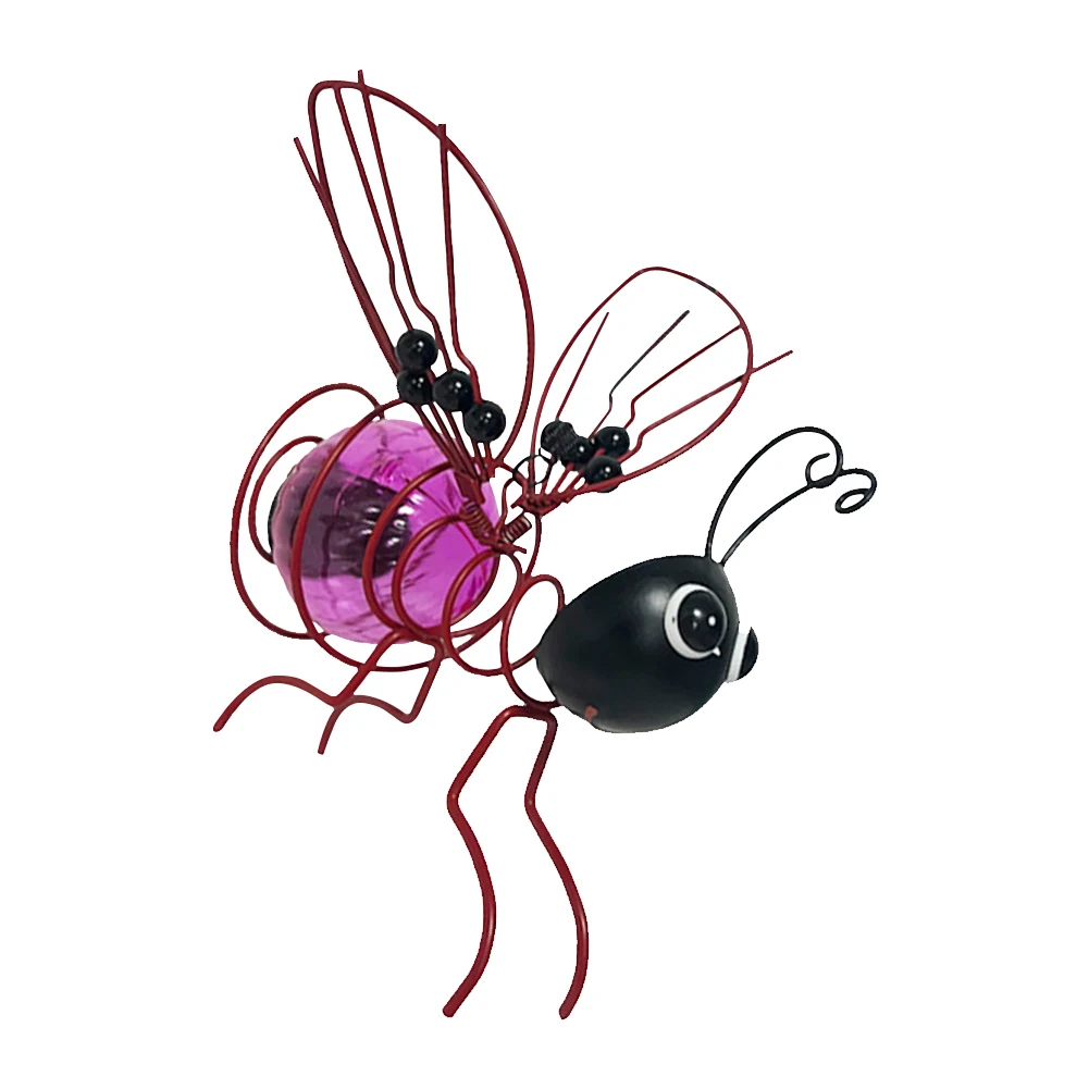 Solar-Powered Hanging Garden Light Decorative Outdoor Figurine Light Metal Flying Insect Hanging Lamp for Housewarming Gift