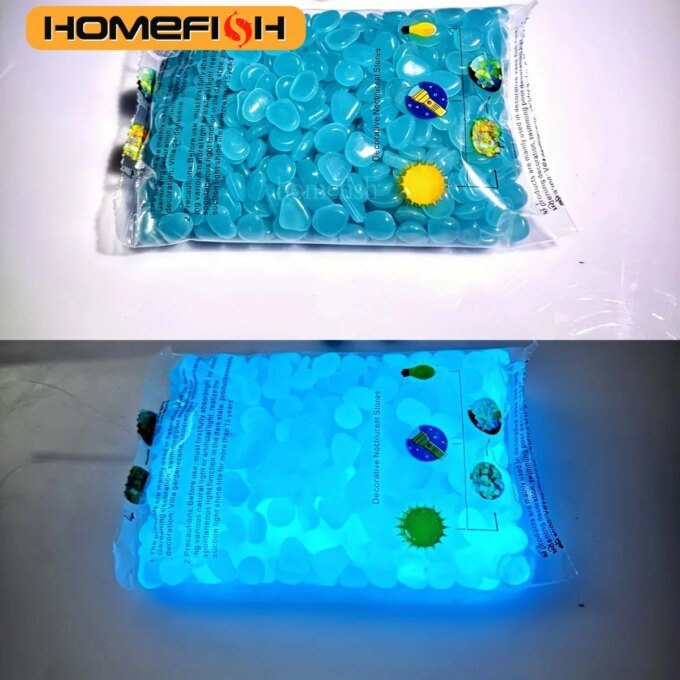 100pcs Glow In The Dark Pebbles Resin Luminous Stones For Landscape Garden Paths Potted Plants Parks Aquarium Decor - Image 2