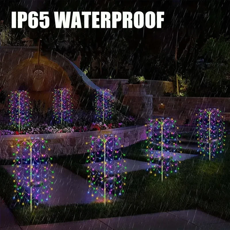 120/200LED Outdoor Solar Fireworks Lighting Decor Led Light Fairy Lights Lawn Lamp Waterproof String Lights for Courtyards