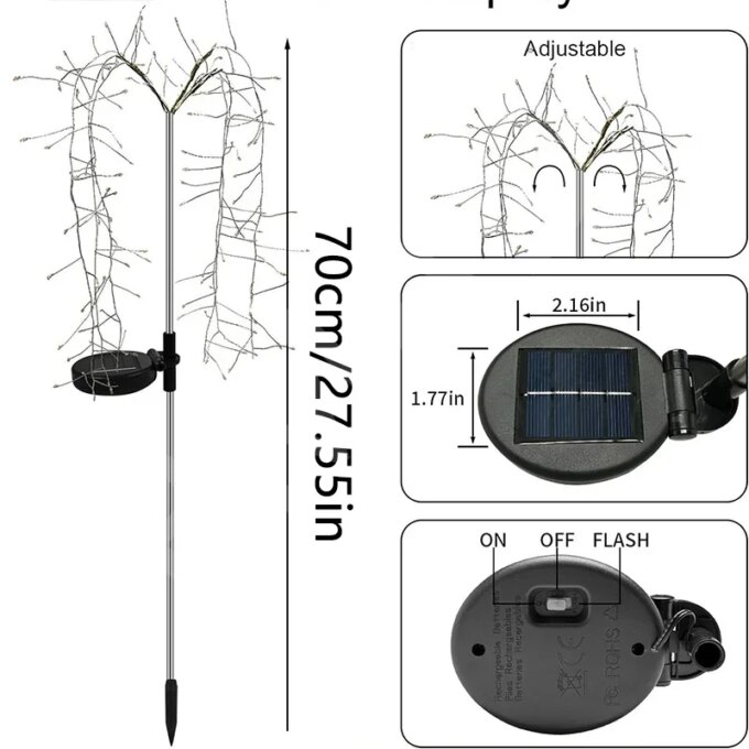120/200LED Outdoor Solar Fireworks Lighting Decor Led Light Fairy Lights Lawn Lamp Waterproof String Lights for Courtyards - Image 6