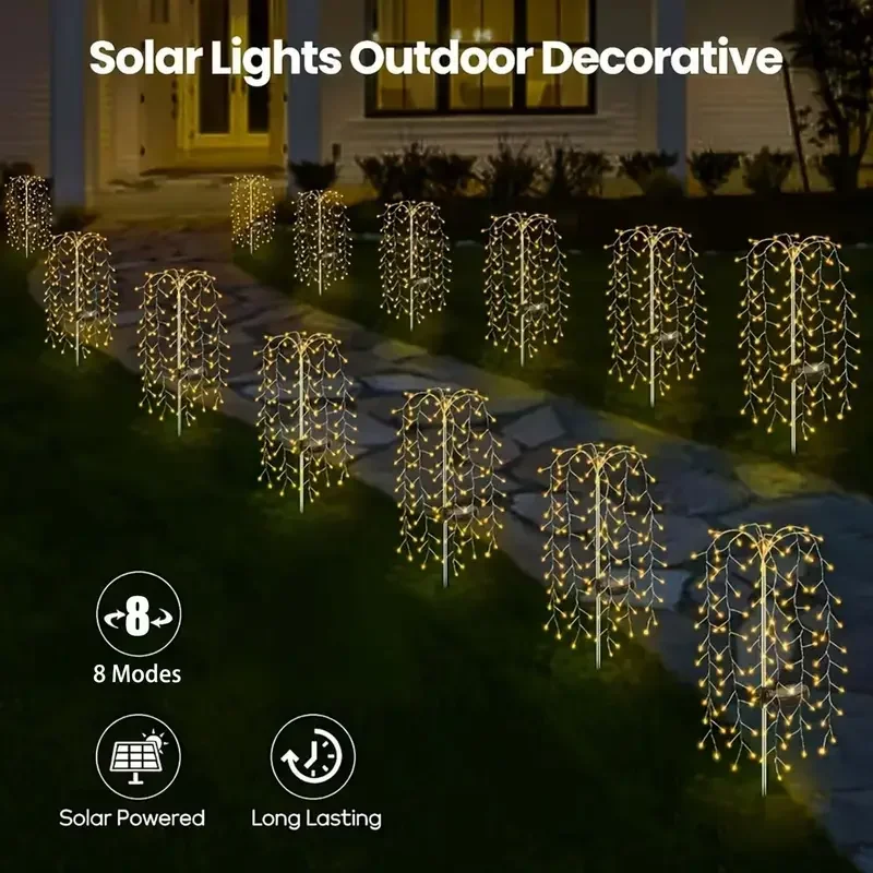 120/200LED Outdoor Solar Fireworks Lighting Decor Led Light Fairy Lights Lawn Lamp Waterproof String Lights for Courtyards