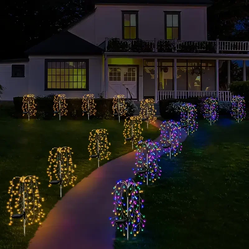 120/200LED Outdoor Solar Fireworks Lighting Decor Led Light Fairy Lights Lawn Lamp Waterproof String Lights for Courtyards