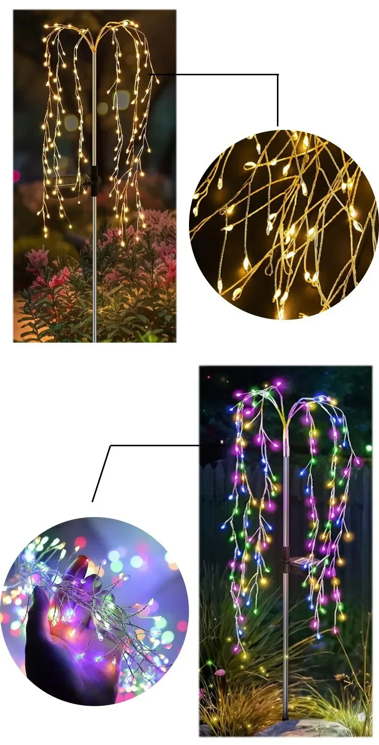 120/200LED Outdoor Solar Fireworks Lighting Decor Led Light Fairy Lights Lawn Lamp Waterproof String Lights for Courtyards