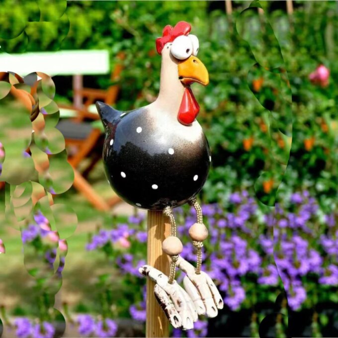 Resin Big-Eyed Chicken Statue - Whimsical Garden Decor, Yard Sculpture Ornament - Image 3