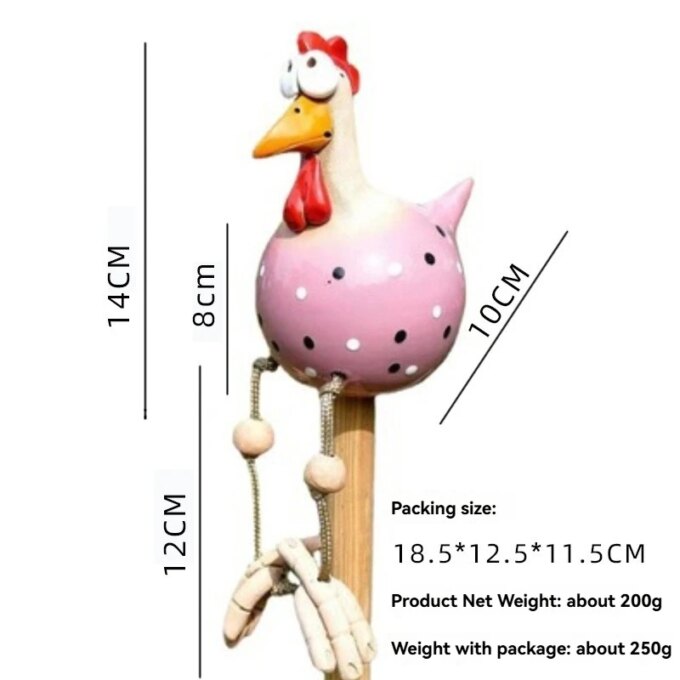 Resin Big-Eyed Chicken Statue - Whimsical Garden Decor, Yard Sculpture Ornament - Image 2