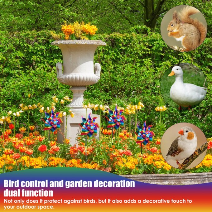10Pcs Wind Spinner Plastic Reflective Bird Repellent Windmill Garden Pinwheels Decoration Child Windmill for Outdoor Courtyard - Image 6
