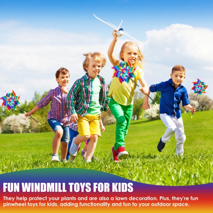 10Pcs Wind Spinner Plastic Reflective Bird Repellent Windmill Garden Pinwheels Decoration Child Windmill for Outdoor Courtyard - Image 5
