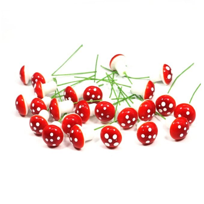10-100PCS Mini Artificial Mushroom Miniatures Decor Stake for Garden Landscape Potted Fairy Moss Terrarium Resin Crafts Ornament - Image 4