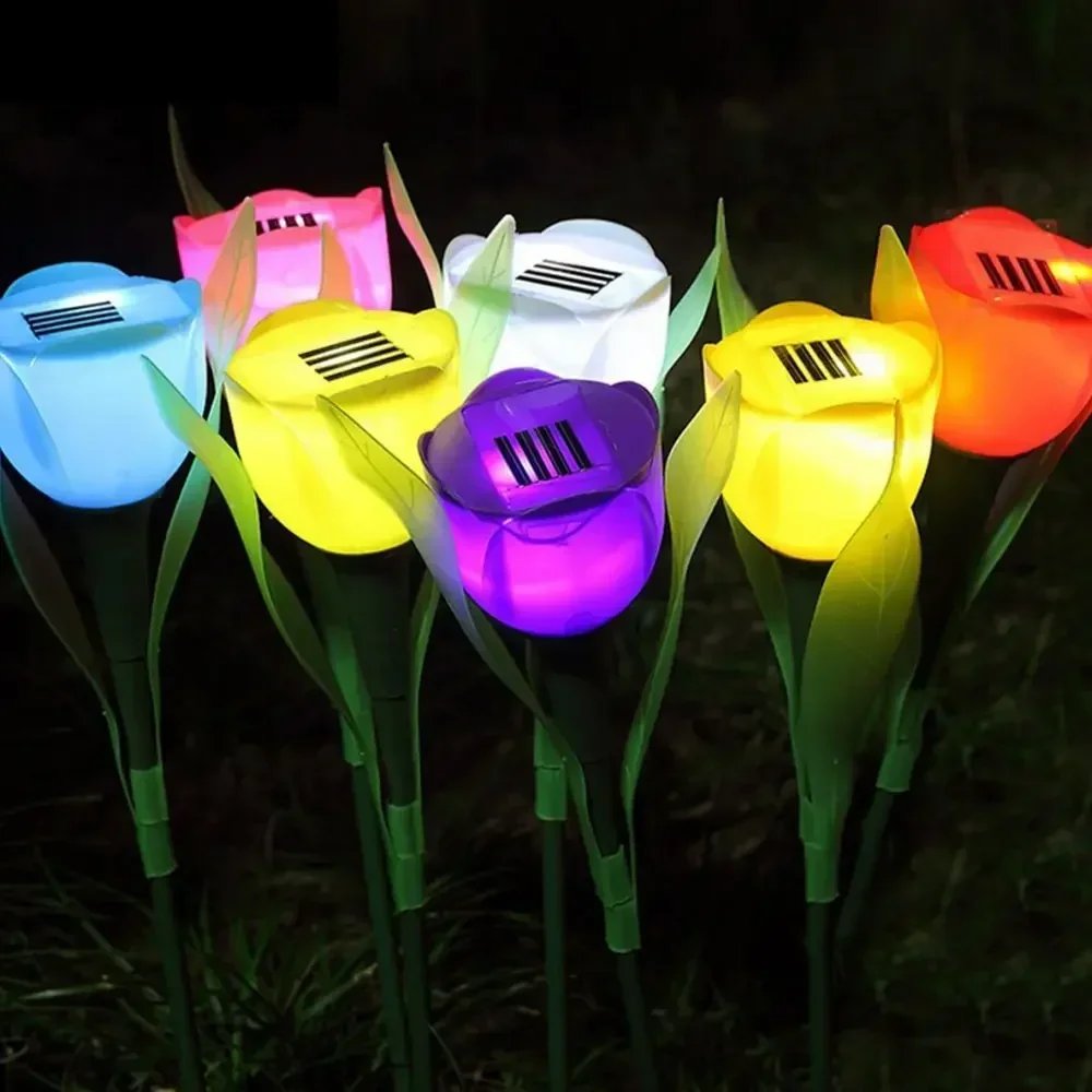 Solar Tulip Flower Light Waterproof Outdoor Garden Decorative LED Lawn Light Solar Driveway Lights Walkway Garden Lamp Solar Tulip Flower Light Waterproof Outdoor Garden Decorative LED Lawn Light Solar Driveway Lights Walkway Garden Lamp
