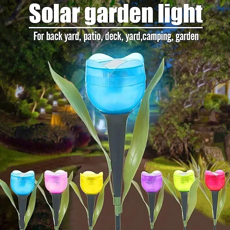 Solar Tulip Flower Light Waterproof Outdoor Garden Decorative LED Lawn Light Solar Driveway Lights Walkway Garden Lamp Solar Tulip Flower Light Waterproof Outdoor Garden Decorative LED Lawn Light Solar Driveway Lights Walkway Garden Lamp