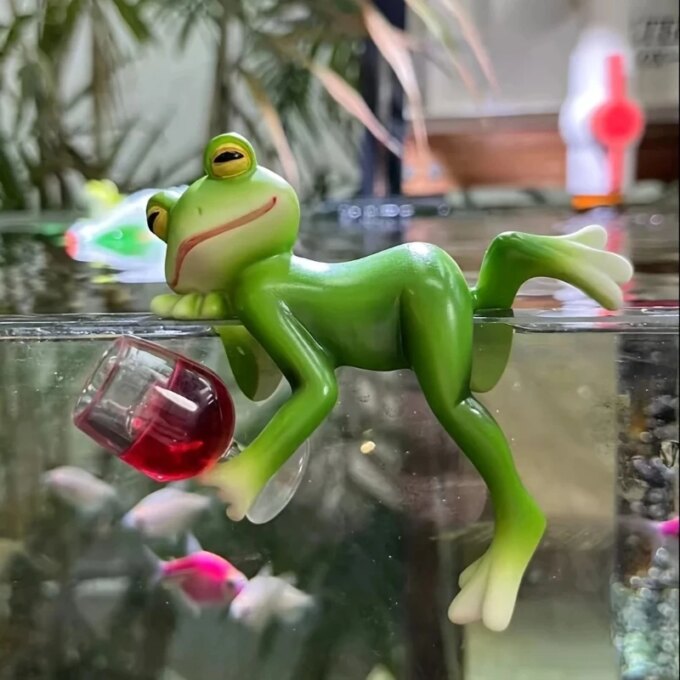 Frog Resin Hanging Planter Hooks for Flower Pot Edge Glass Fish Tank Outdoor Garden Decor Simulation Animal Ornament Hanging - Image 2