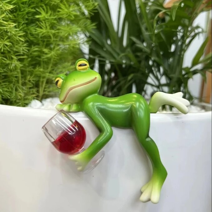 Frog Resin Hanging Planter Hooks for Flower Pot Edge Glass Fish Tank Outdoor Garden Decor Simulation Animal Ornament Hanging - Image 3