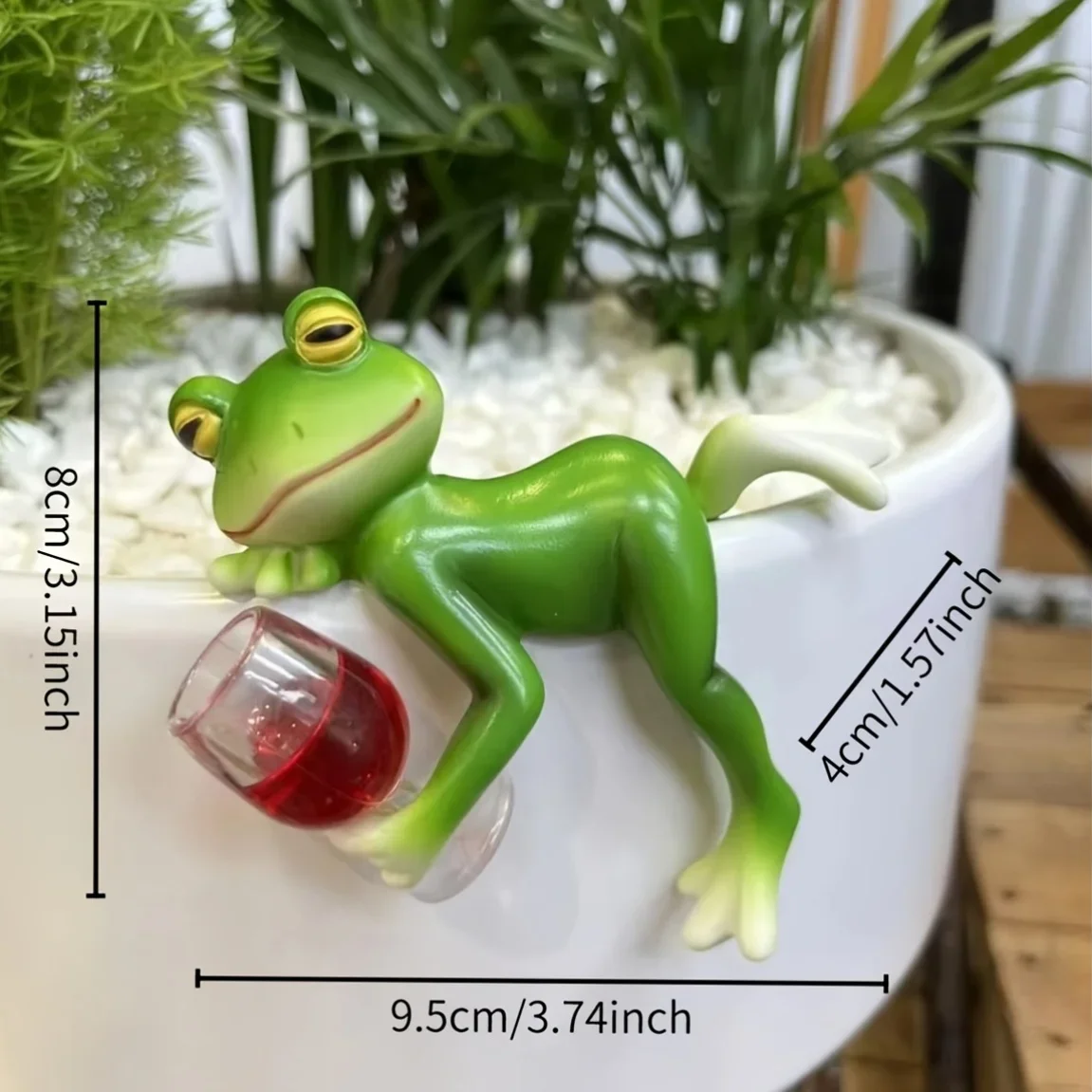 Frog Resin Hanging Planter Hooks for Flower Pot Edge Glass Fish Tank Outdoor Garden Decor Simulation Animal Ornament Hanging