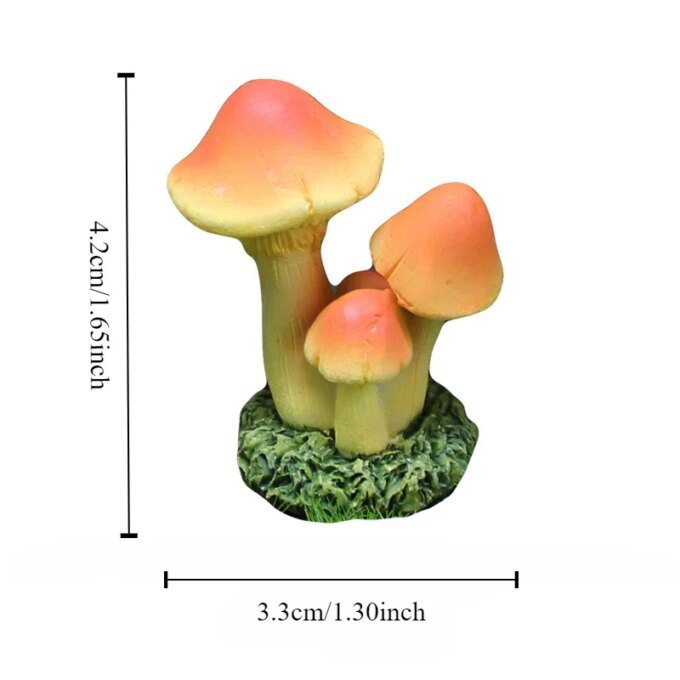 1pc Simulated mushroom ornaments Garden resin DIY Flower Pot Decoration Moss Microlandscape Home decoration accessories - Image 3