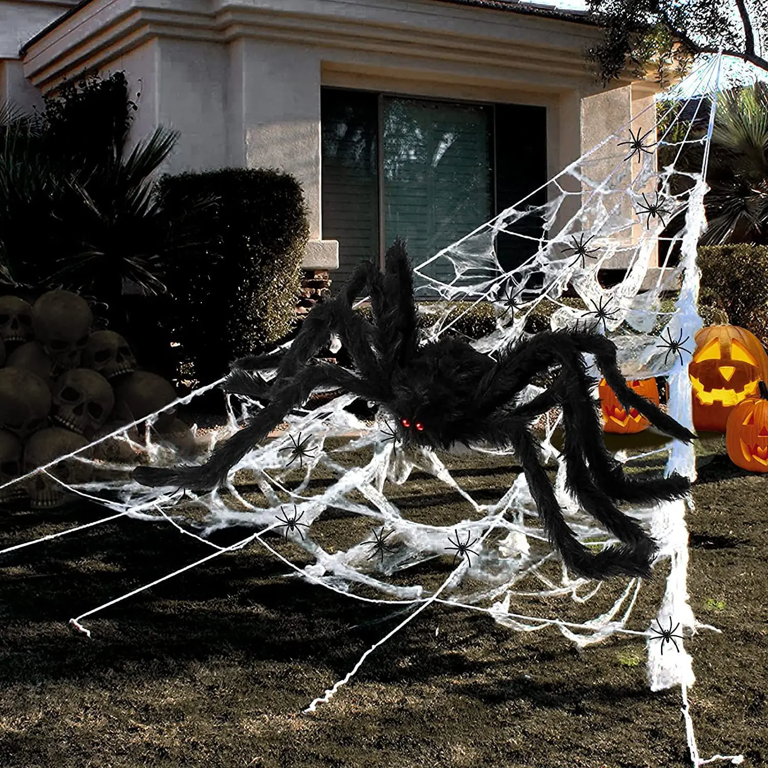 30-200cm Halloween Big Plush Spider Halloween Decoration Horror Giant Black Spider Outdoor Halloween Props Simulated Spider toys