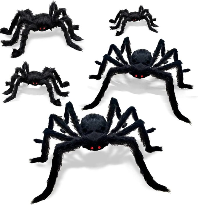 30-200cm Halloween Big Plush Spider Halloween Decoration Horror Giant Black Spider Outdoor Halloween Props Simulated Spider toys
