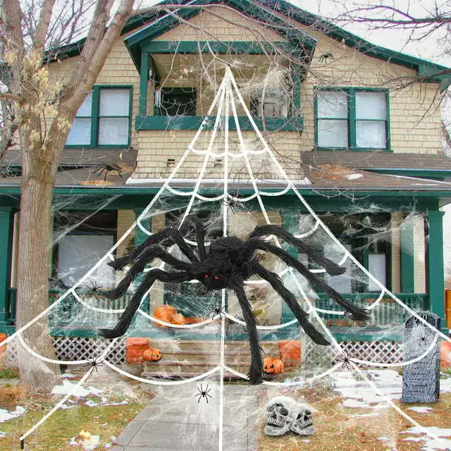 30-200cm Halloween Big Plush Spider Halloween Decoration Horror Giant Black Spider Outdoor Halloween Props Simulated Spider toys