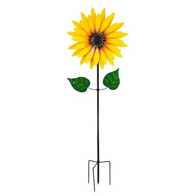 Sunflower Windmill Metal Rotating Sunflower Wind Spinner With Stake Standing Lawn Flower Pinwheel Outdoor Garden Decor Kids Toy7 - Image 5