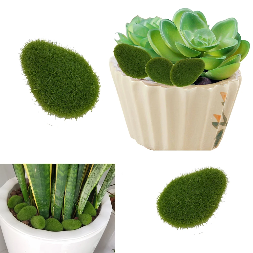 Green For Garden and Crafting Fake Stone Simulation Plant DIY Decoration Creative Crafts Artificial Moss Rocks 30pcs