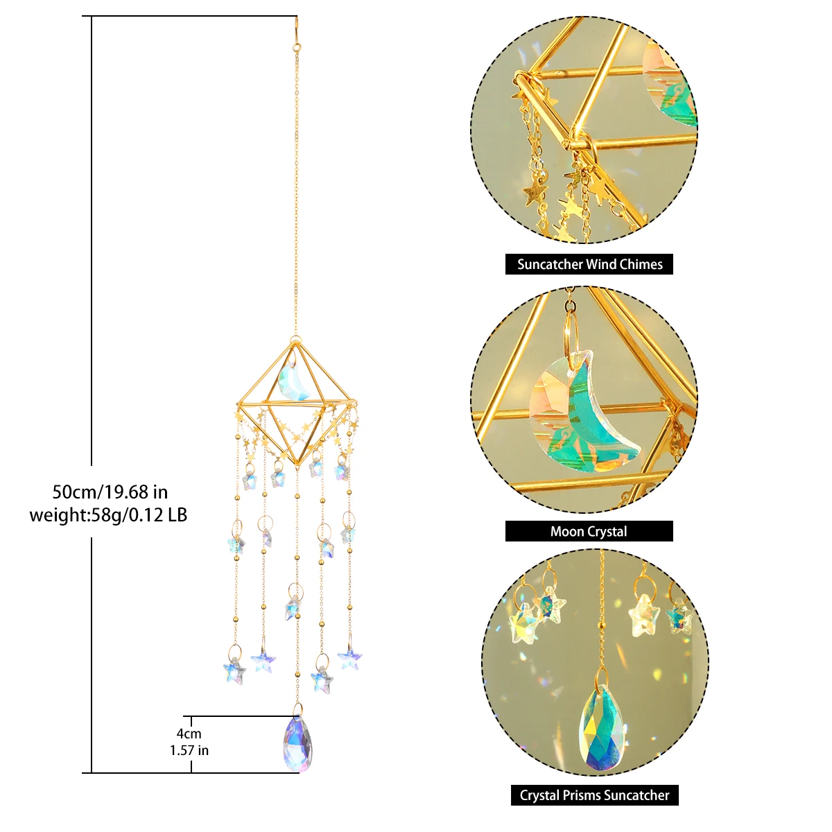 Hanging Sun Catcher Crystal Teardrop Chandelier Wind Chime Prism Suncatcher Rainbow Maker Light Catcher Window Garden Decoration Hanging Sun Catcher Crystal Teardrop Chandelier Wind Chime Prism Suncatcher Rainbow Maker Light Catcher Window Garden Decoration